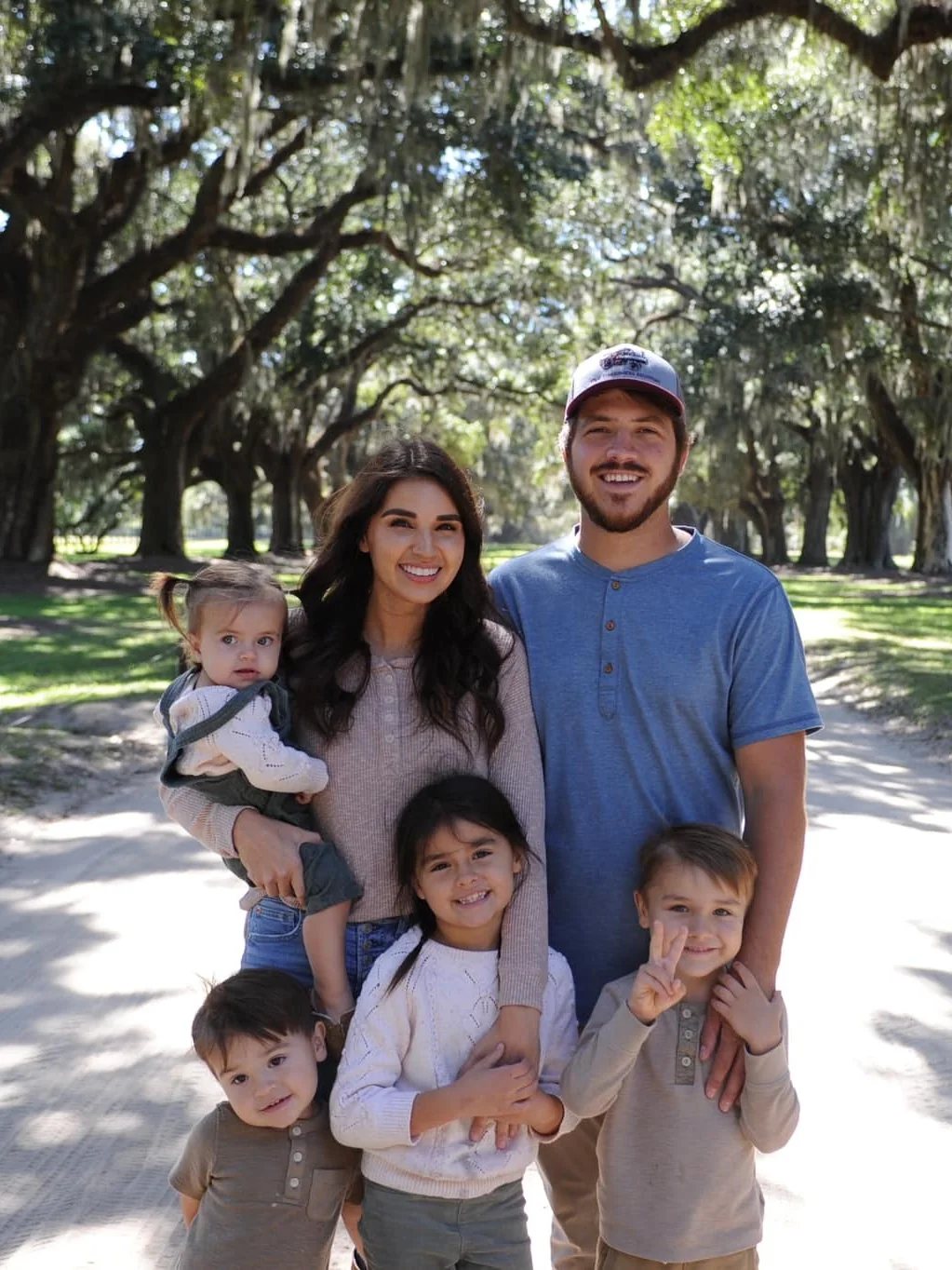 The Krabill family beneath the Southern live oaks