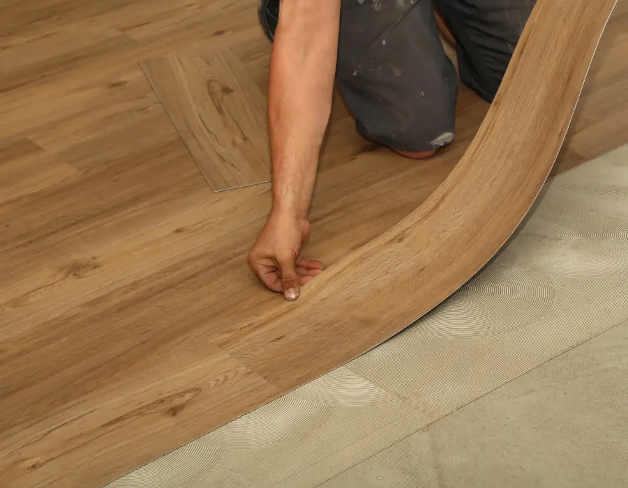 Luxury vinyl plank LVP flooring installation by EPM
