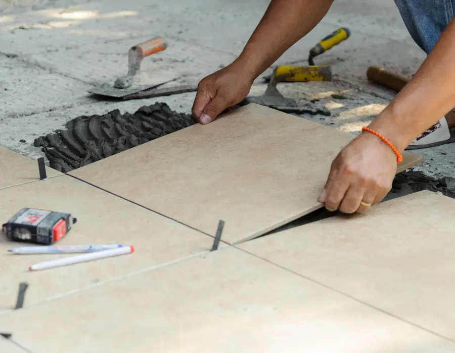 Tile flooring and backsplash installation by EPM