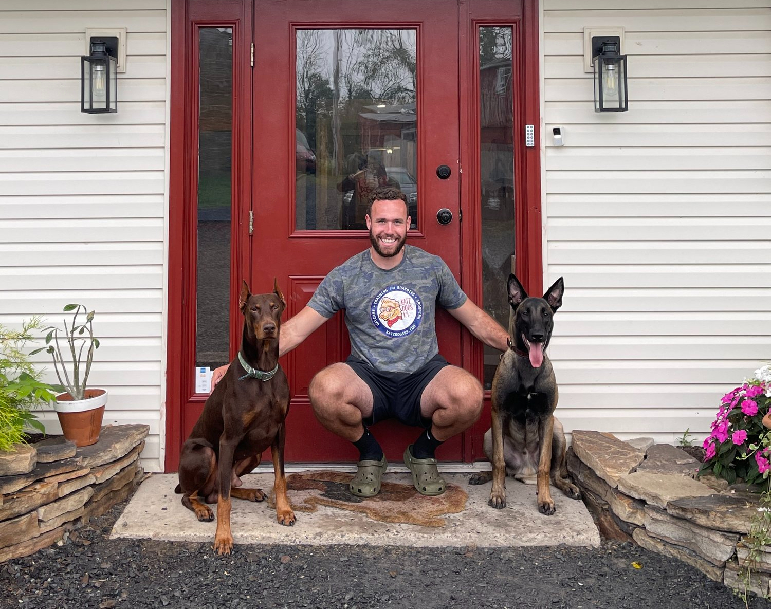 Dog trainer working with a dog