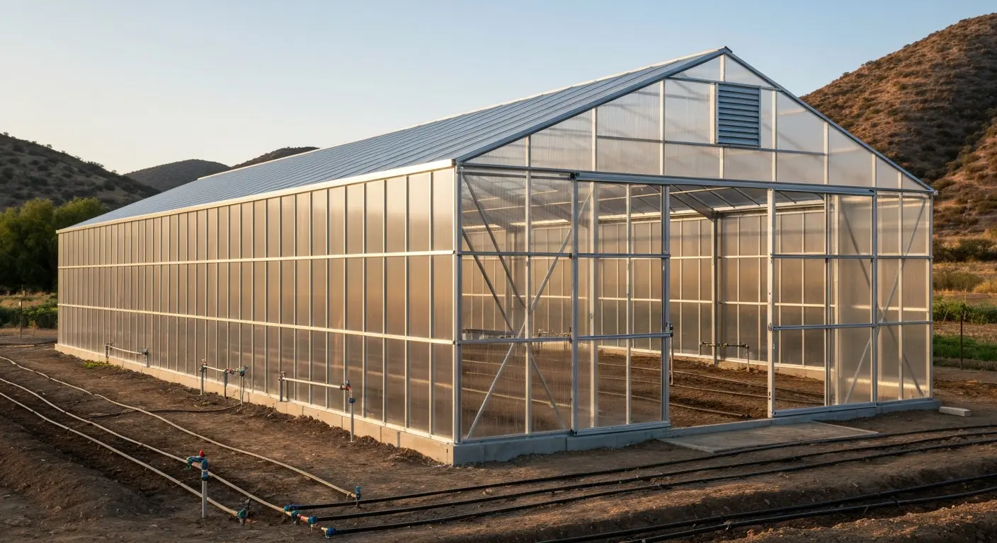 Farm greenhouse construction near Riverside