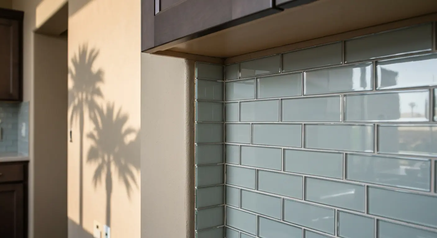 Glass tile backsplash design