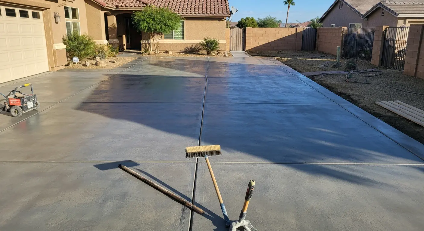 Concrete driveway