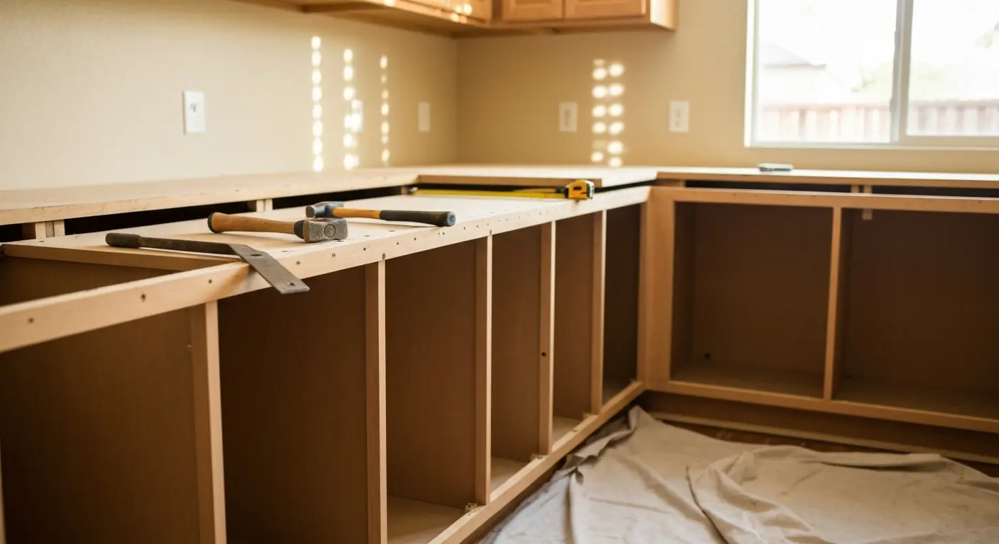 Countertop removal and cabinet preparation