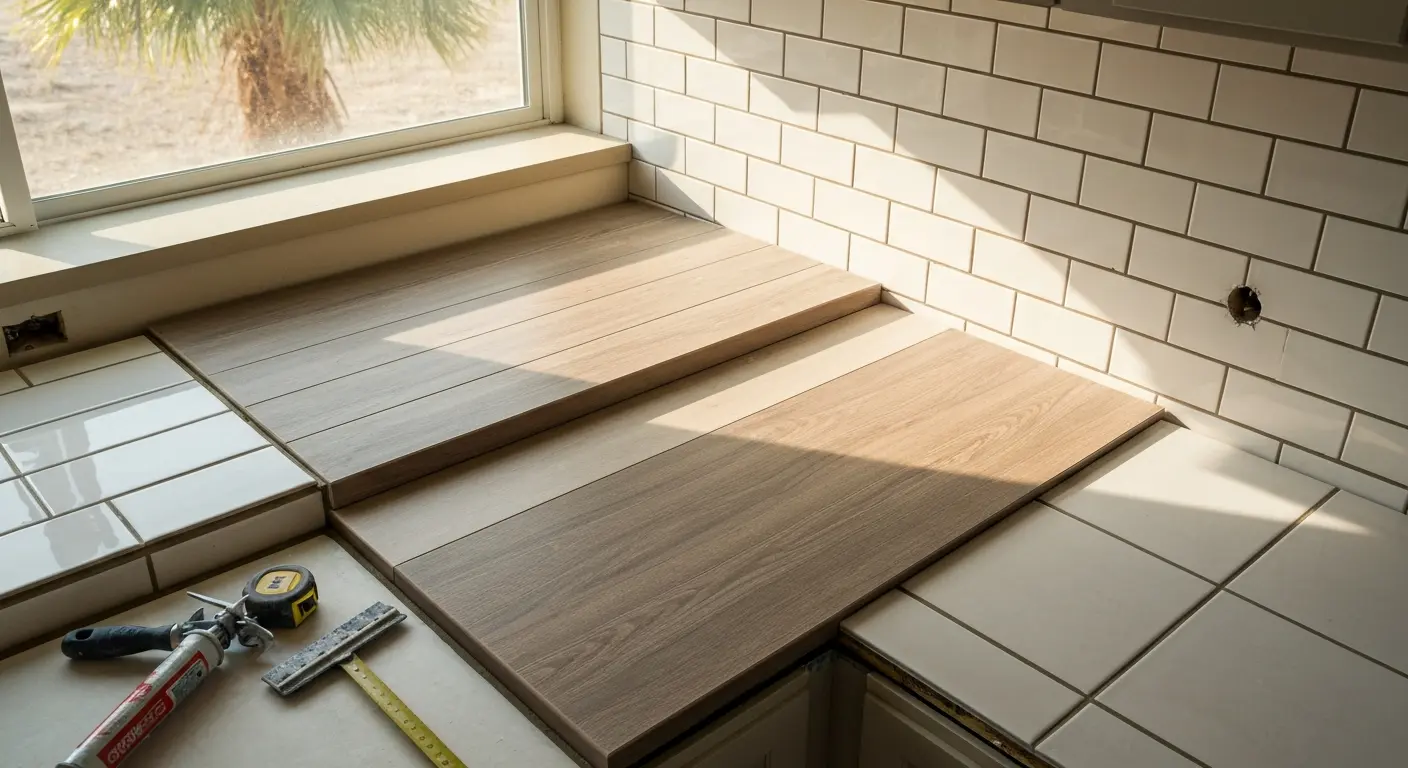 Laminate and tile countertop options