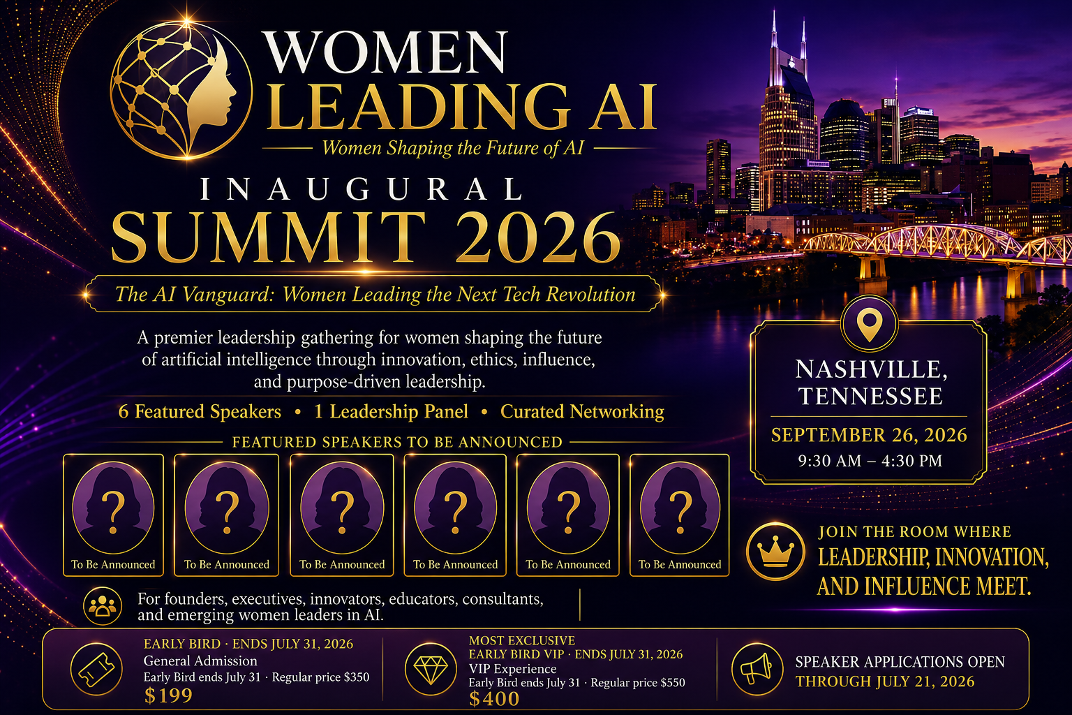 Women Leading AI Summit 2026 Inaugural Summit Flyer