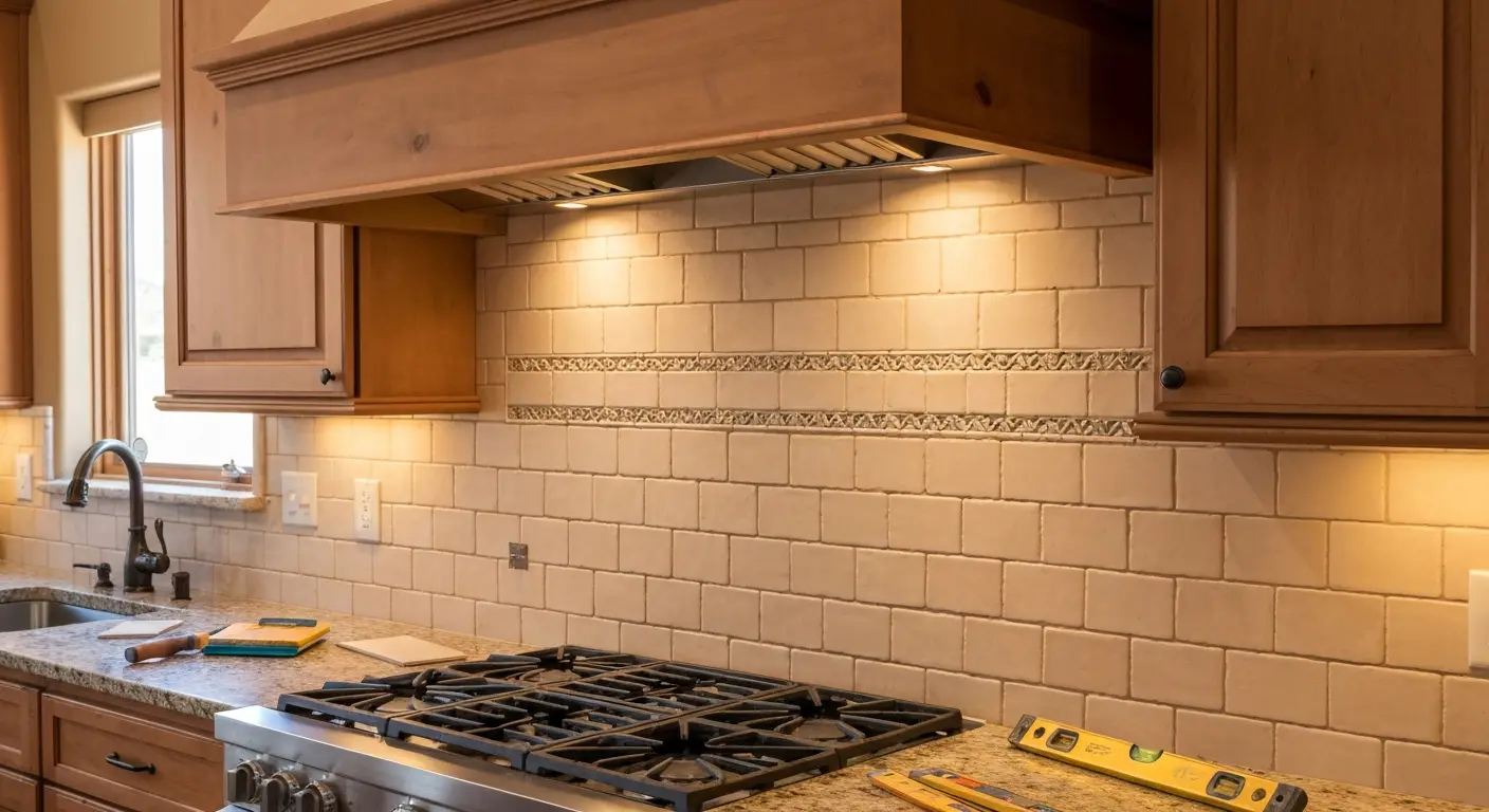 Kitchen backsplash tile installation