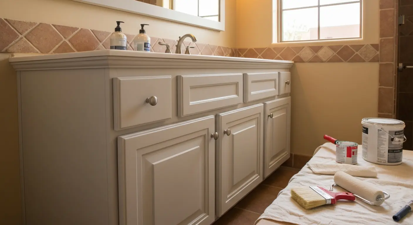 Bathroom vanity cabinet painting