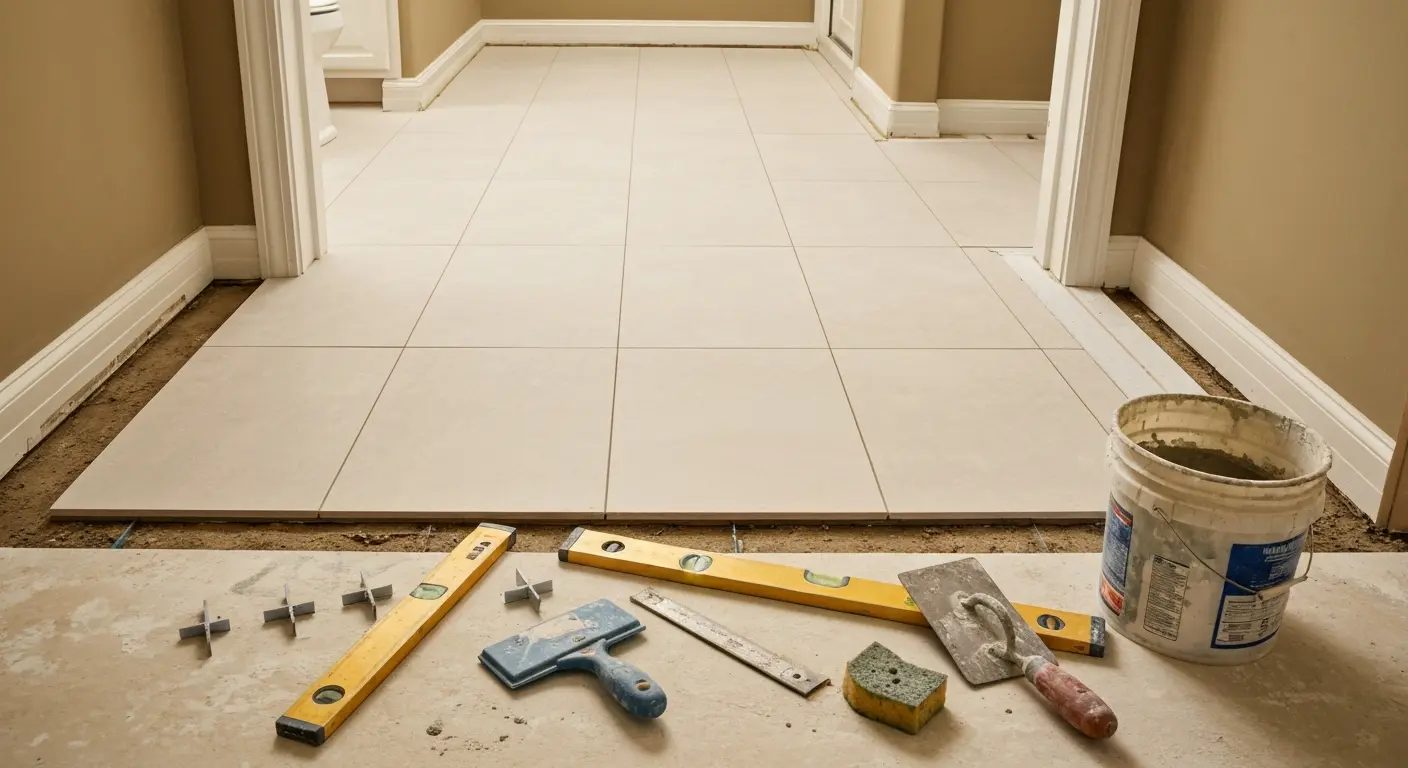 Bathroom flooring installation
