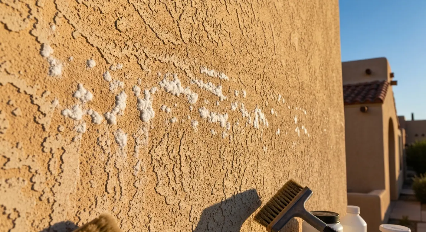 Water staining on stucco