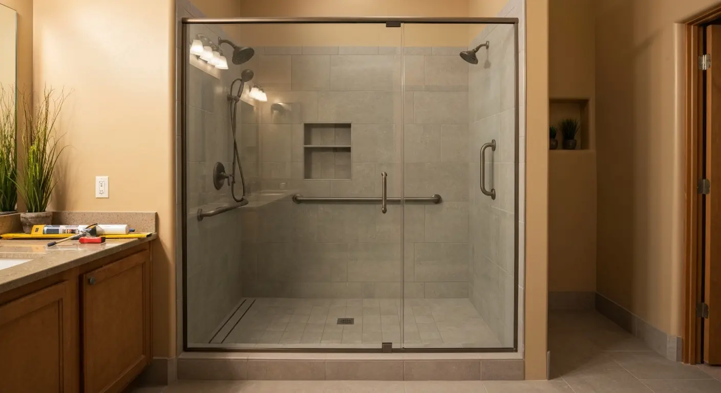 Walk-in shower installation