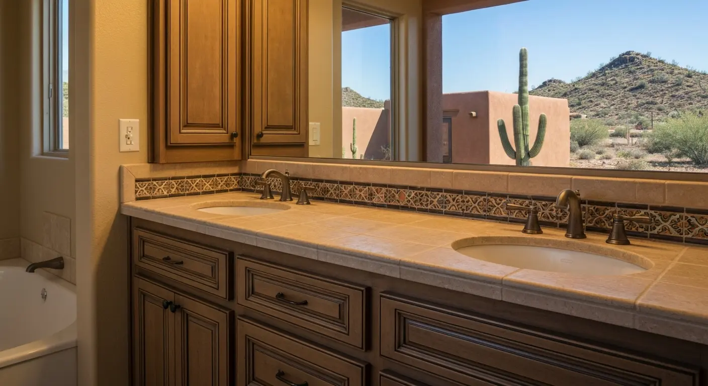 Custom bathroom vanity in Oro Valley home