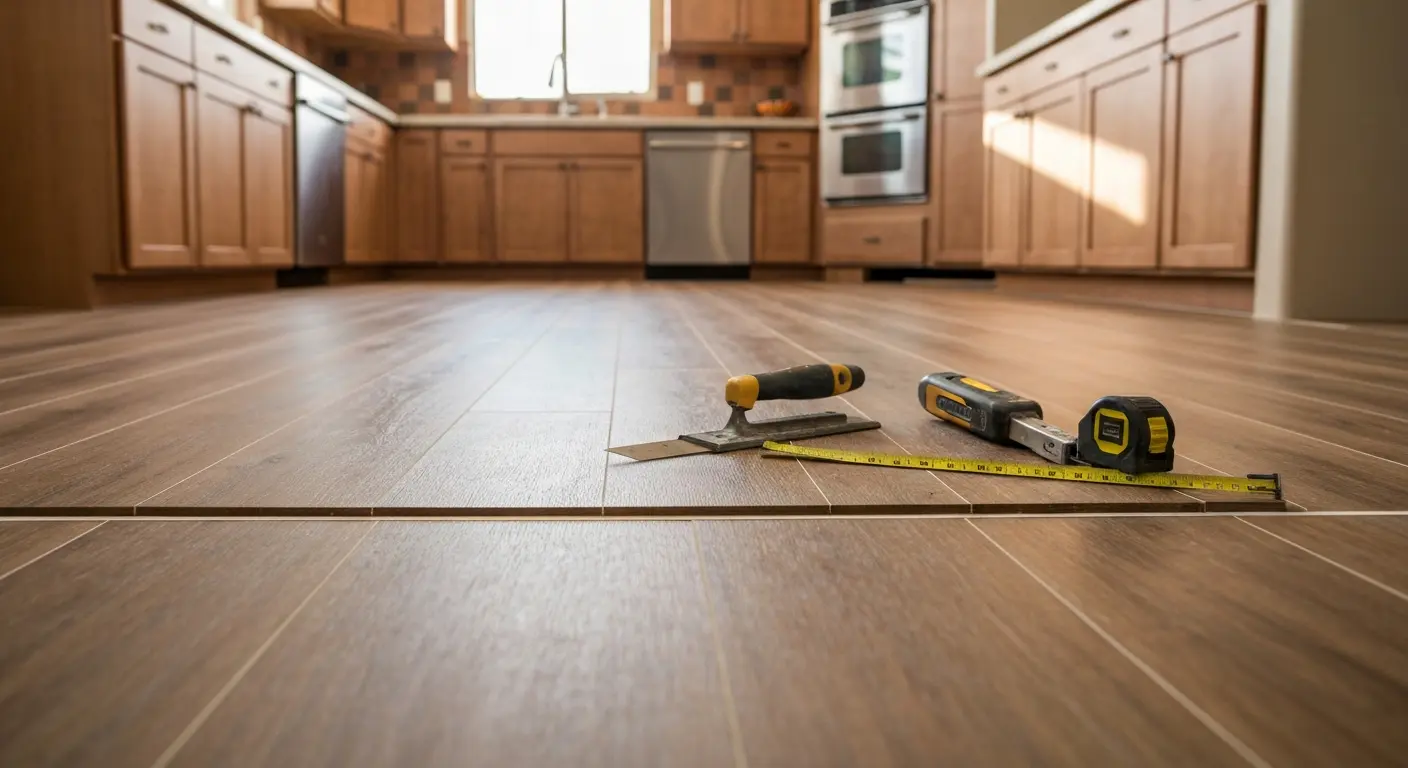 Vinyl kitchen flooring project