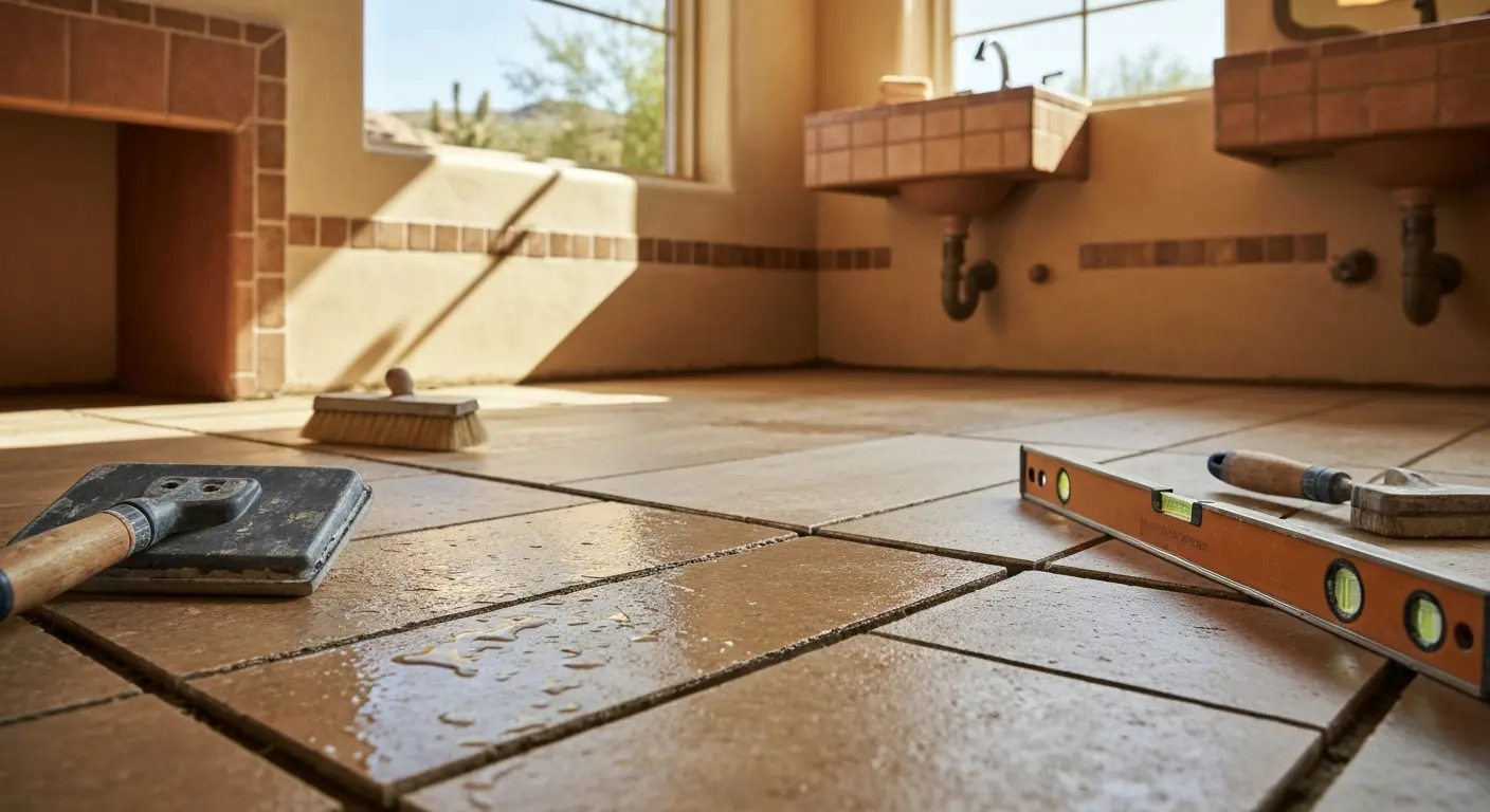 Bathroom flooring installation