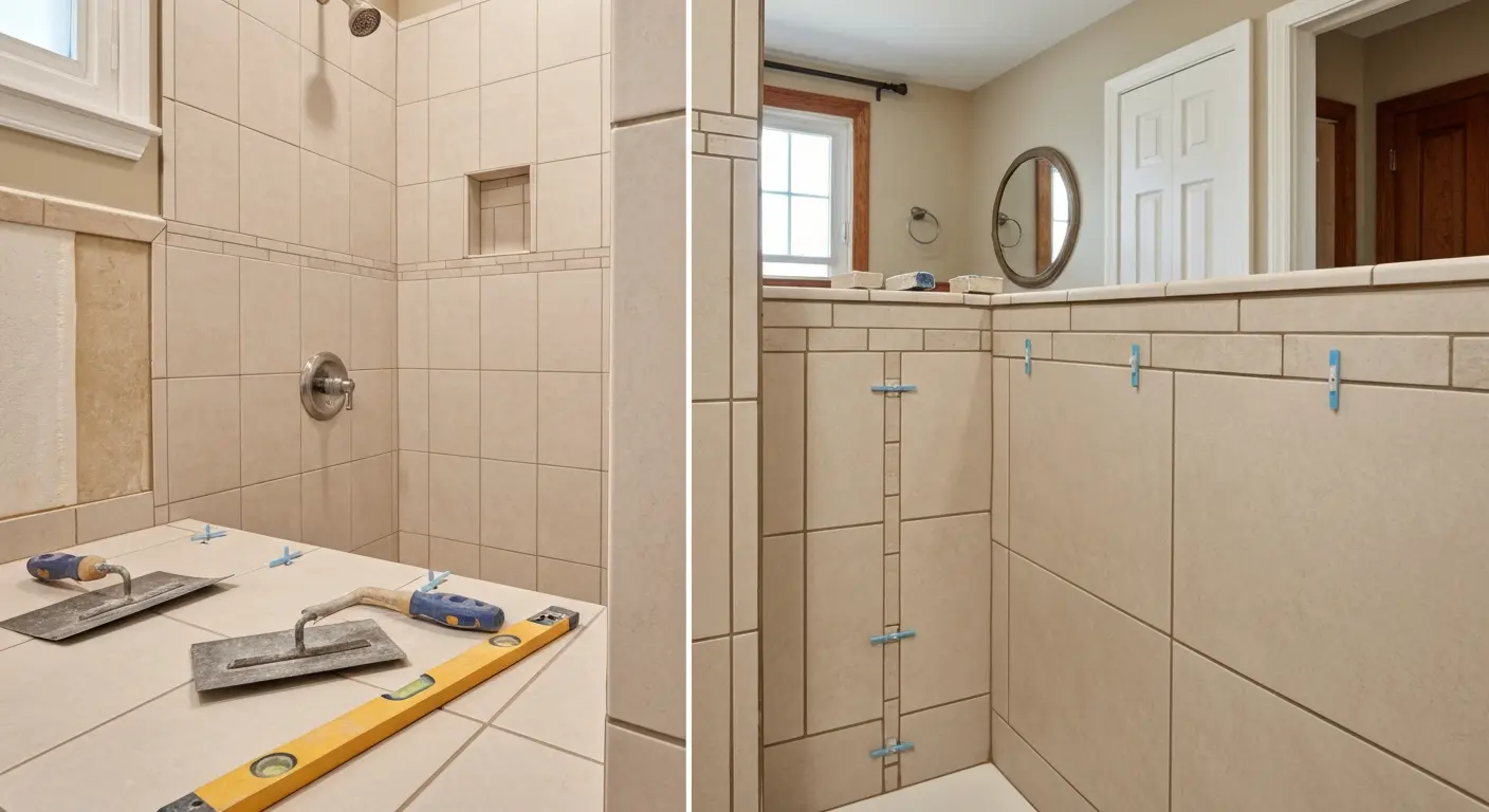 Tile shower installation