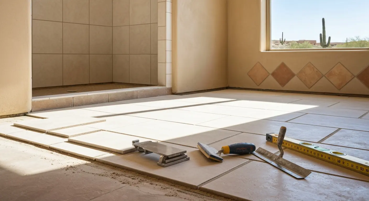 Bathroom flooring installation in Tucson