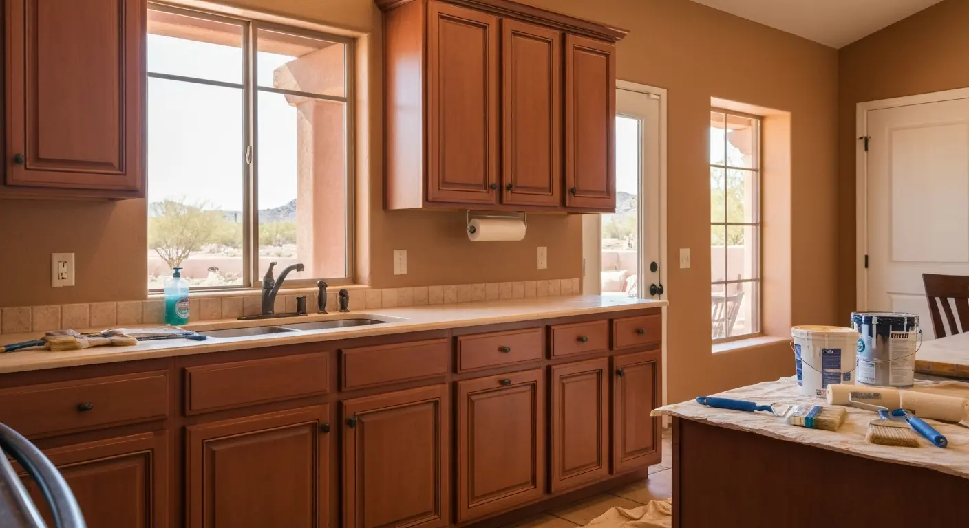 Cabinet painting in Tucson kitchen