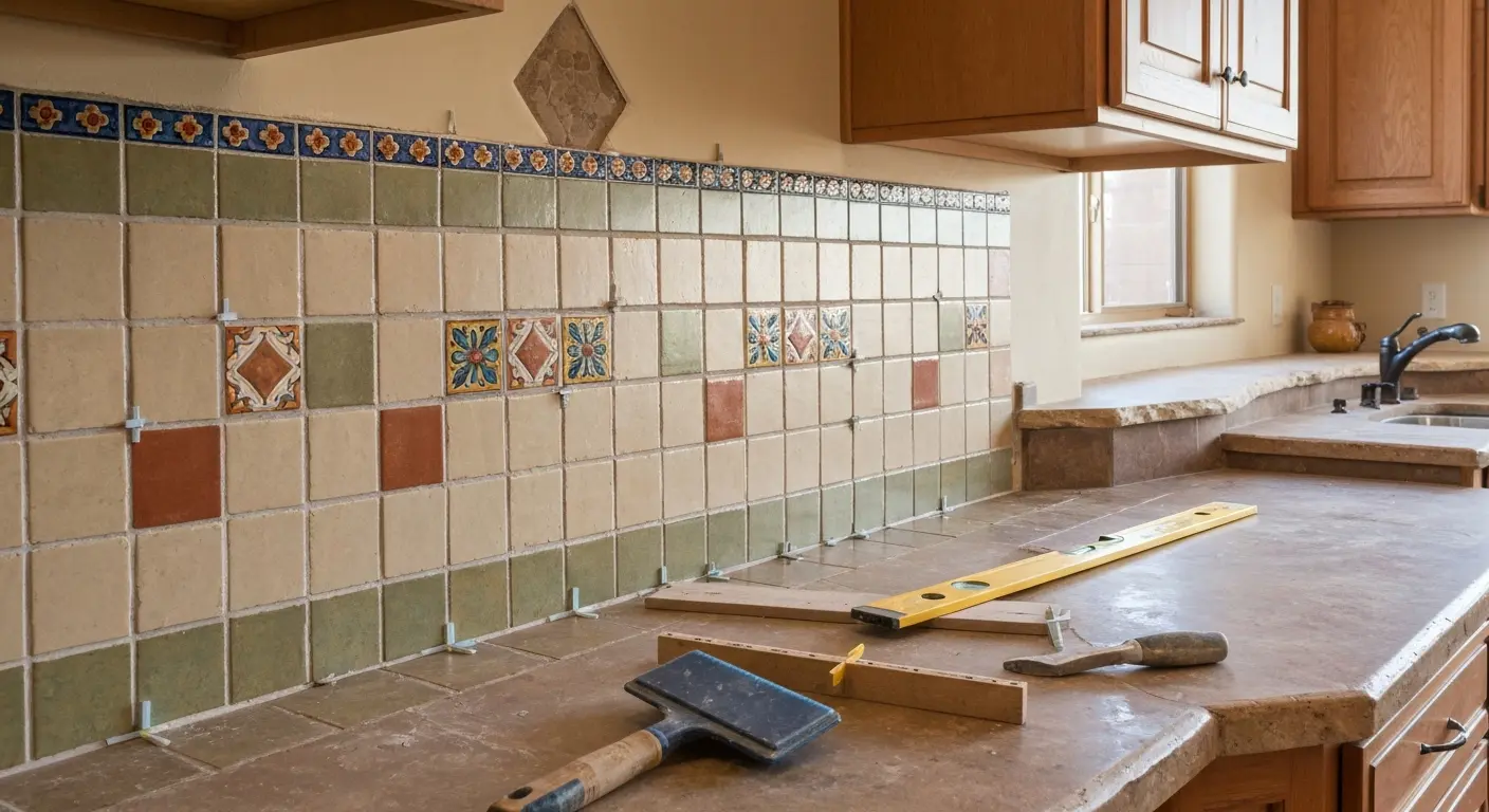 Kitchen backsplash installation