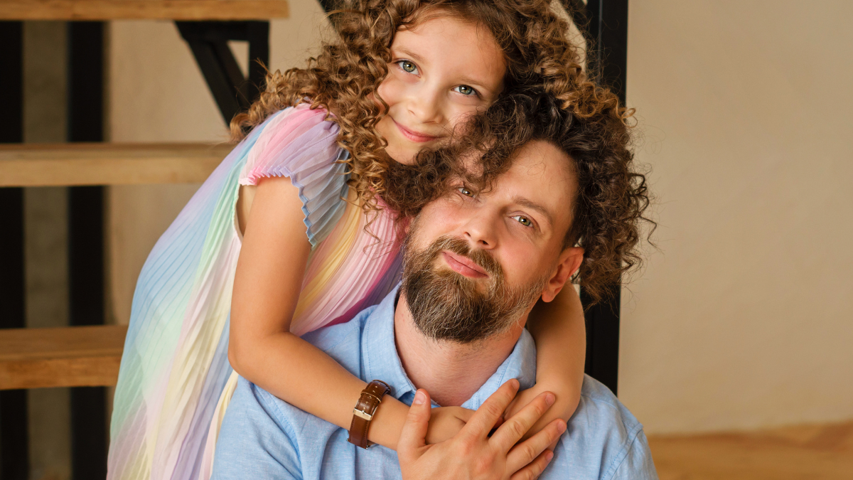 Daughter hugging Dad 