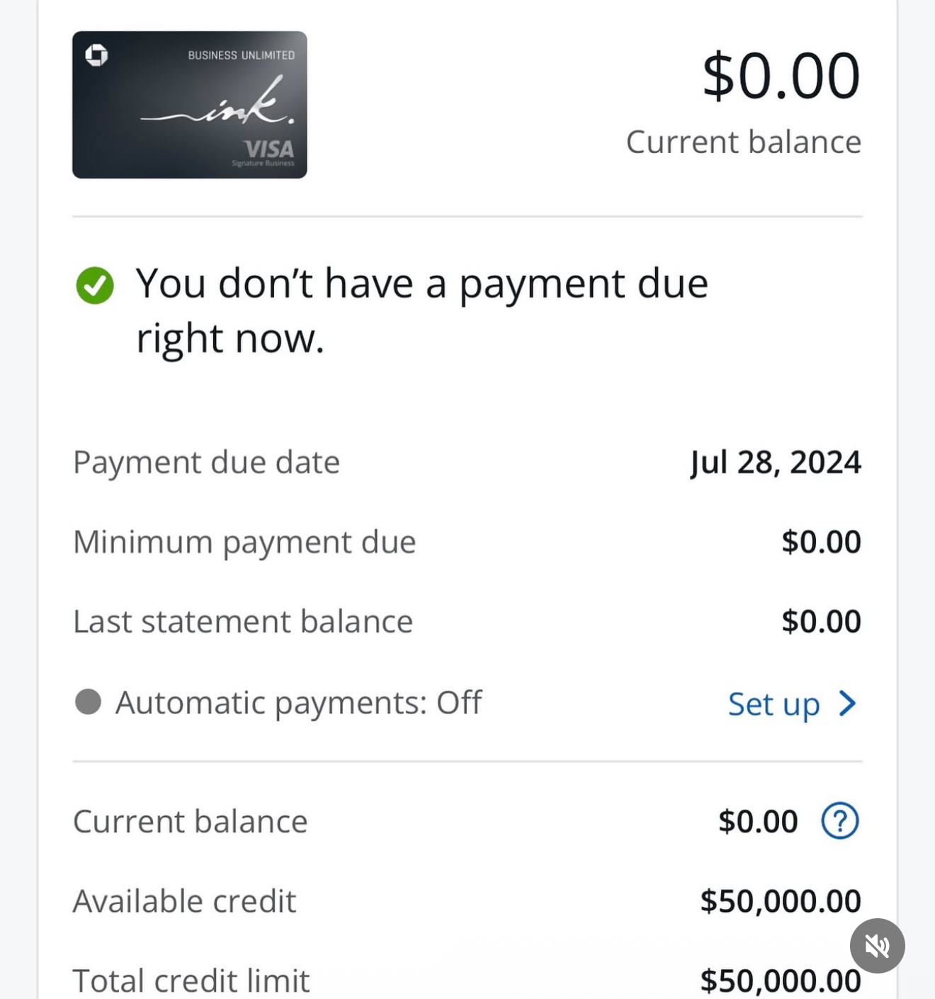 Chase Ink Business Unlimited $50K approval