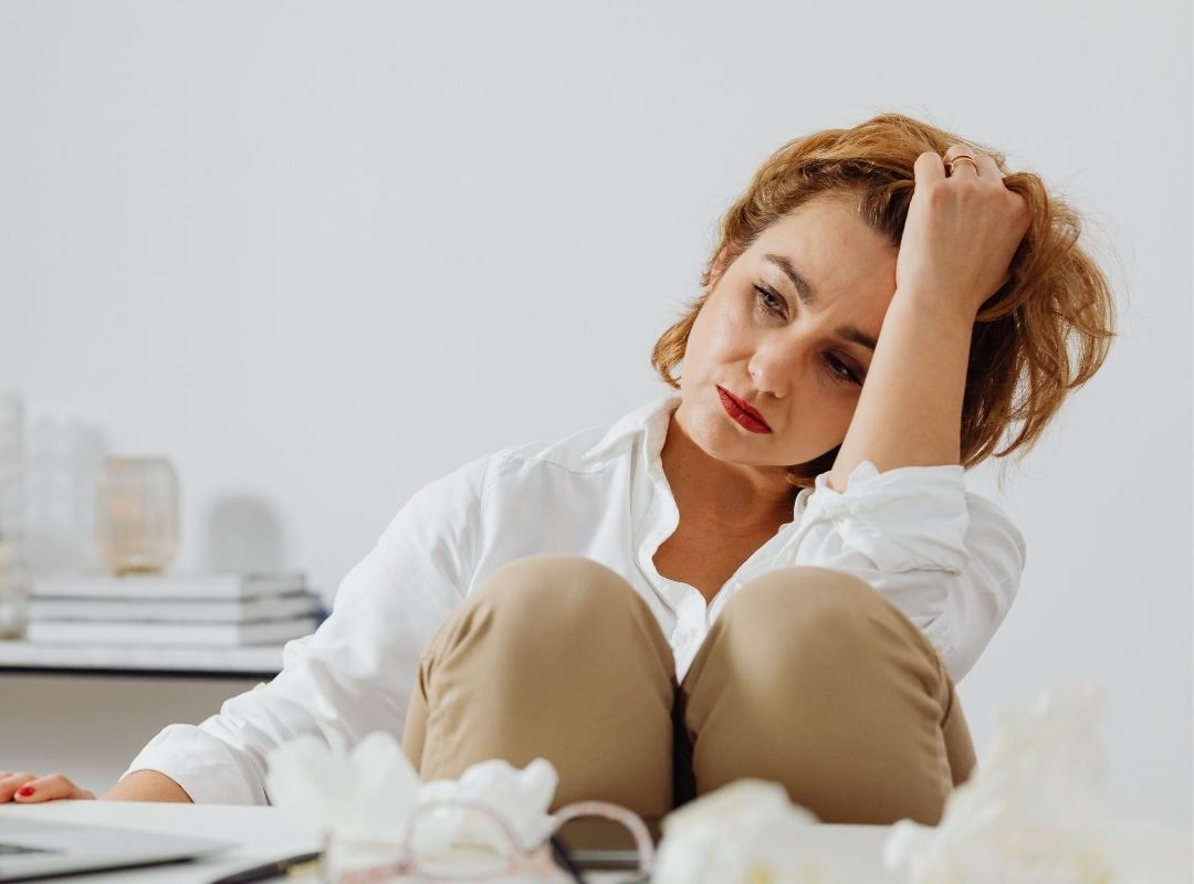 Woman in perimenopause feeling frustrated