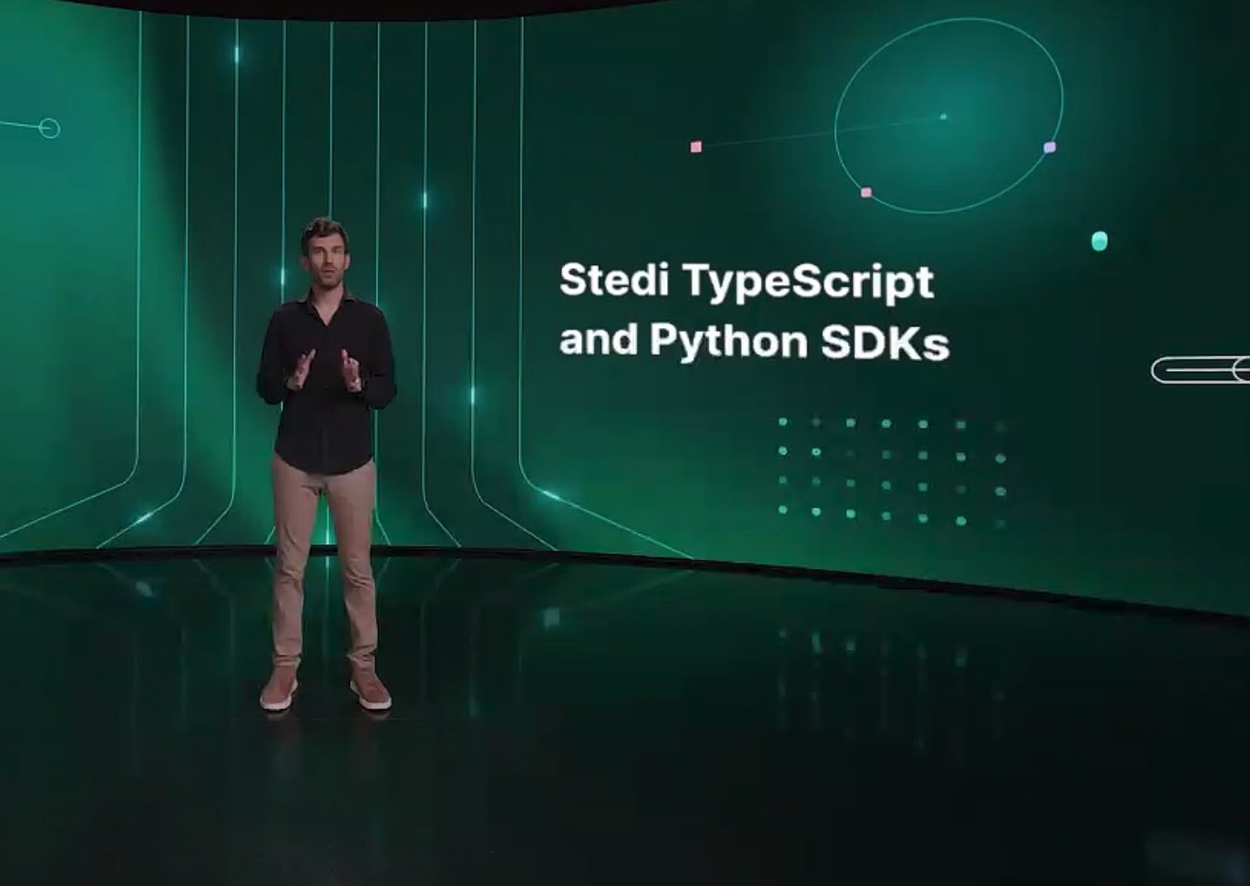 Zack Kanter presenting the Stedi TypeScript and Python SDKs