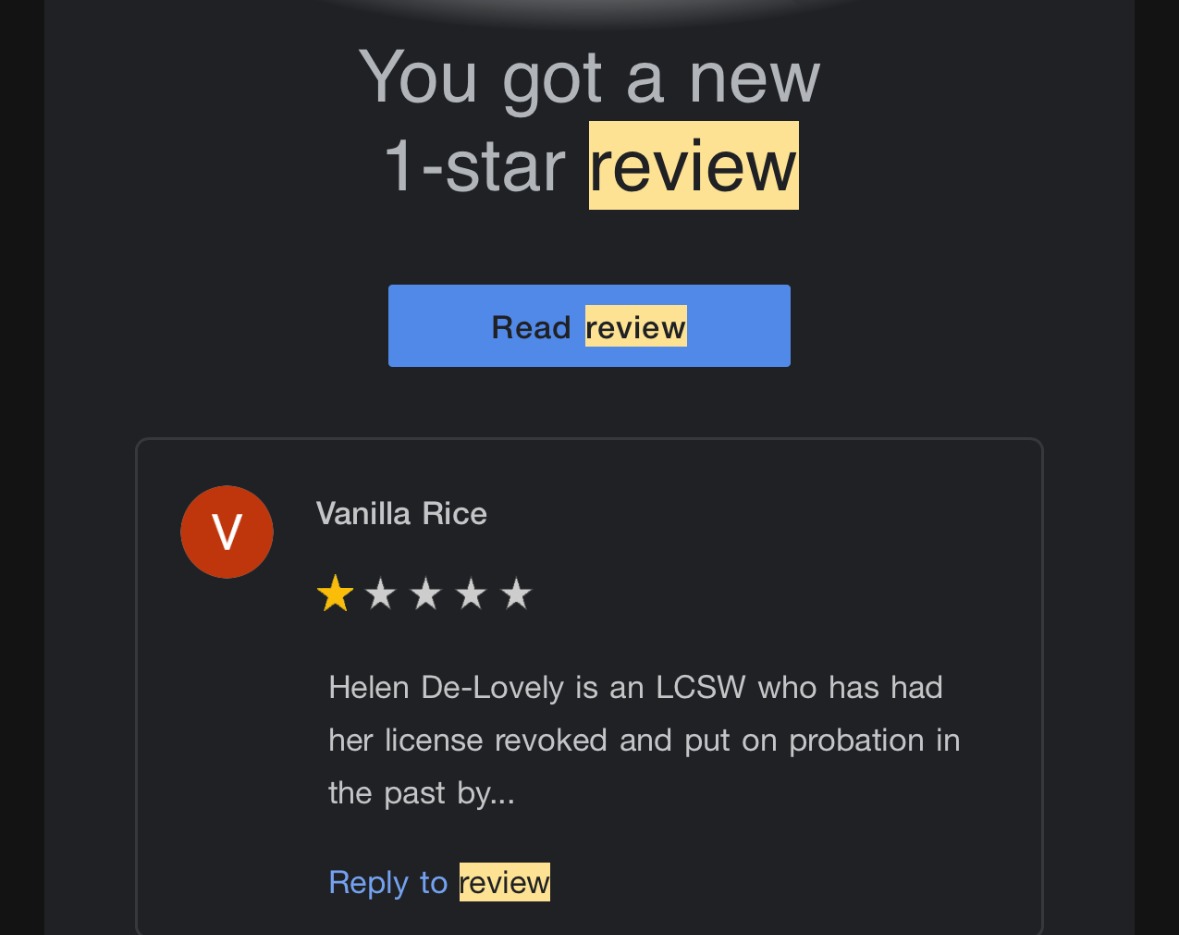 A new one-star review posted under the name Vanilla Rice, August 8, 2026.