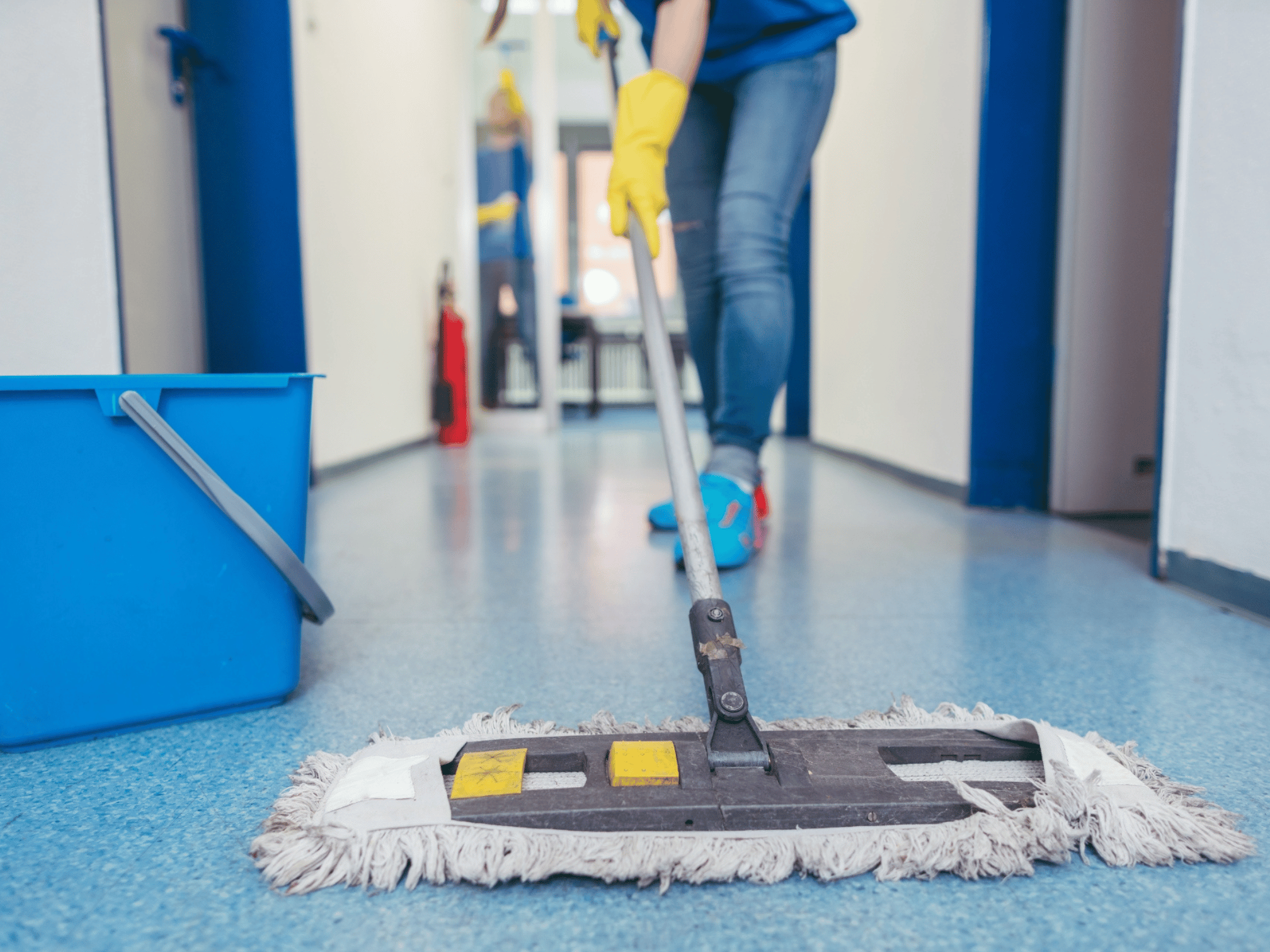Placeholder photo of staff training or classroom cleaning