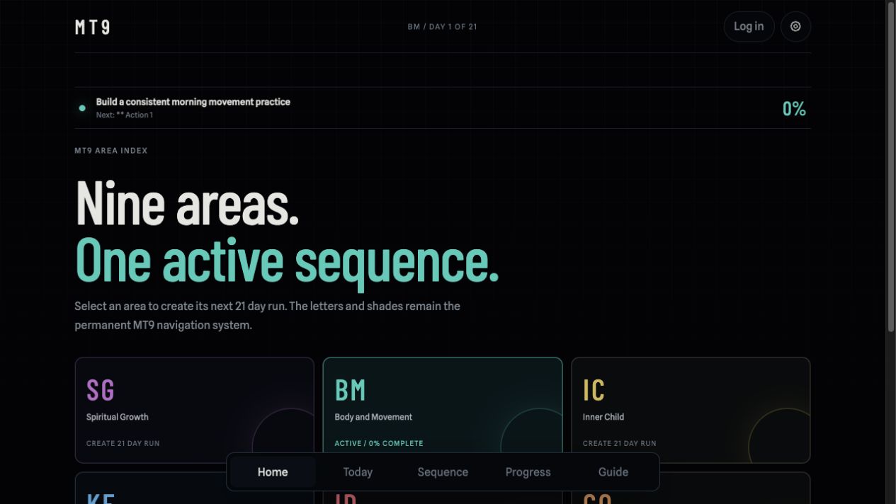 MT9 goal planning app interface
