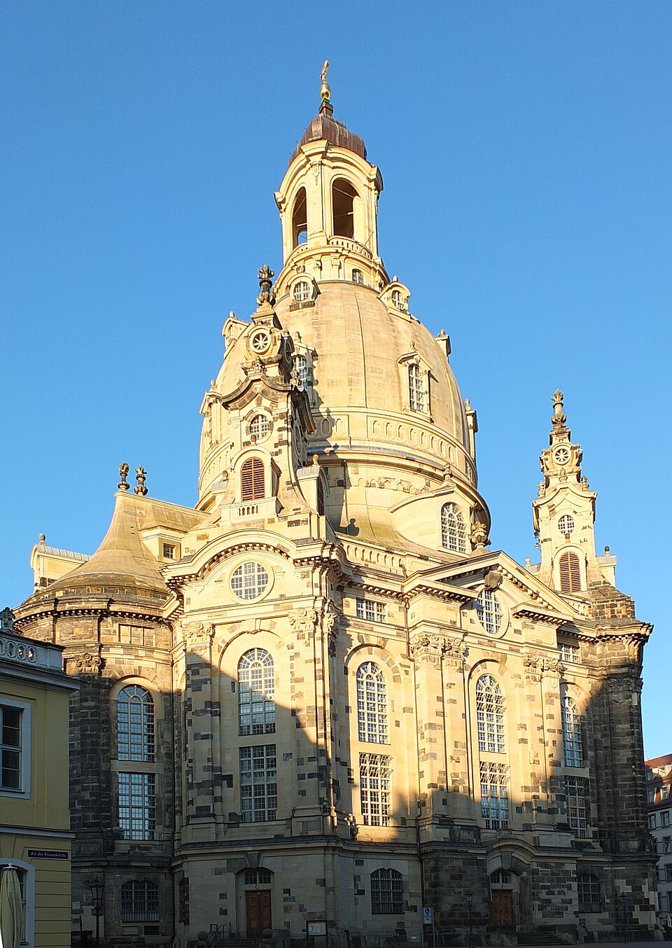 Frauenkirche church in Dresden Germany rebuilt after its destruction in the World War II bombing of Dresden in 1945.