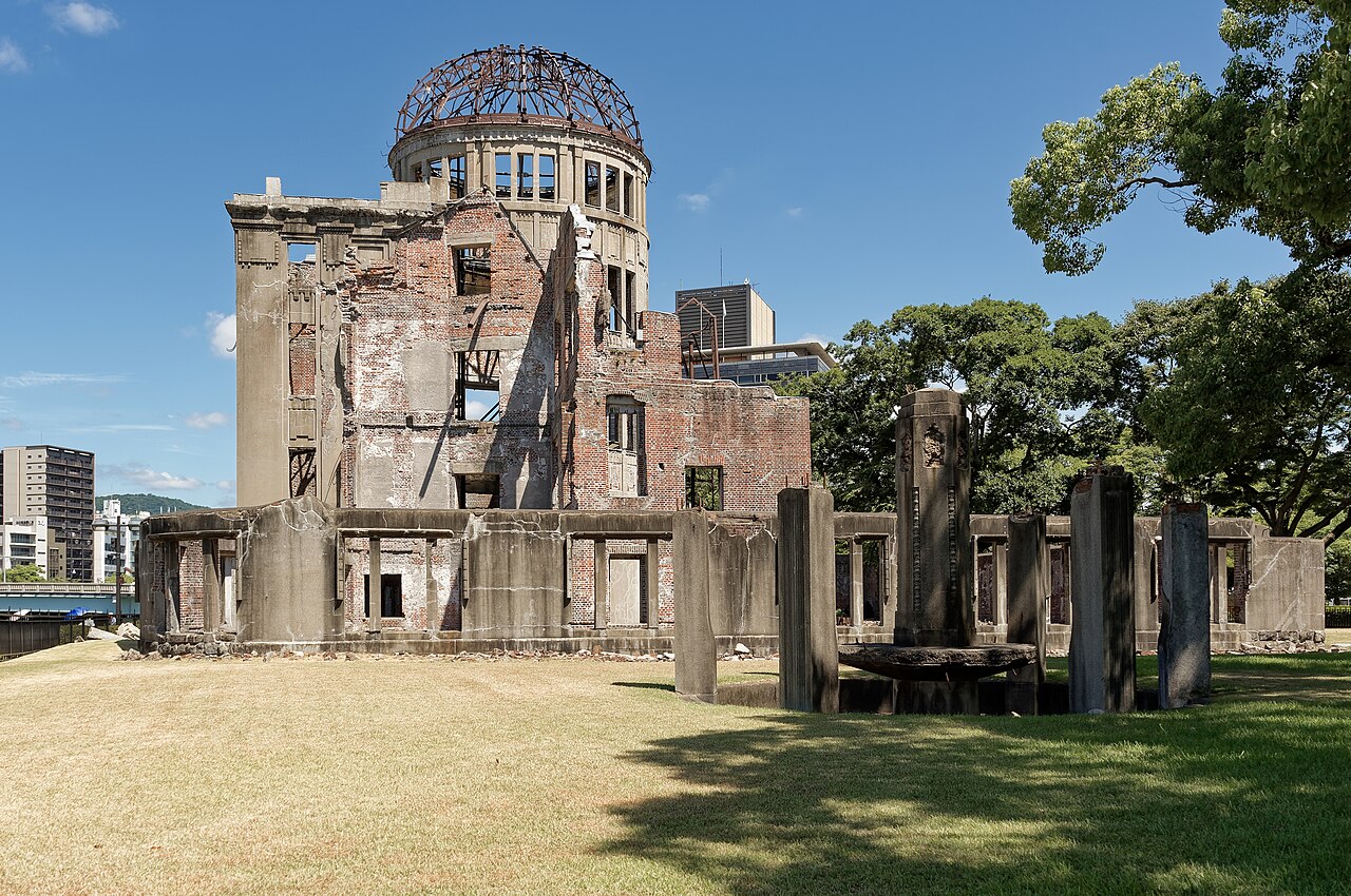 Hiroshima Peace Memorial Genbaku Dome ruins preserved after the atomic bombing of Hiroshima in August 1945.
