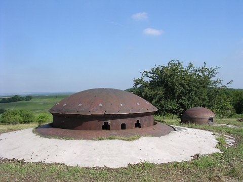 Maginot Line mixed weapons turret bunker in eastern France, a World War II defensive fortification designed to protect against German invasion.