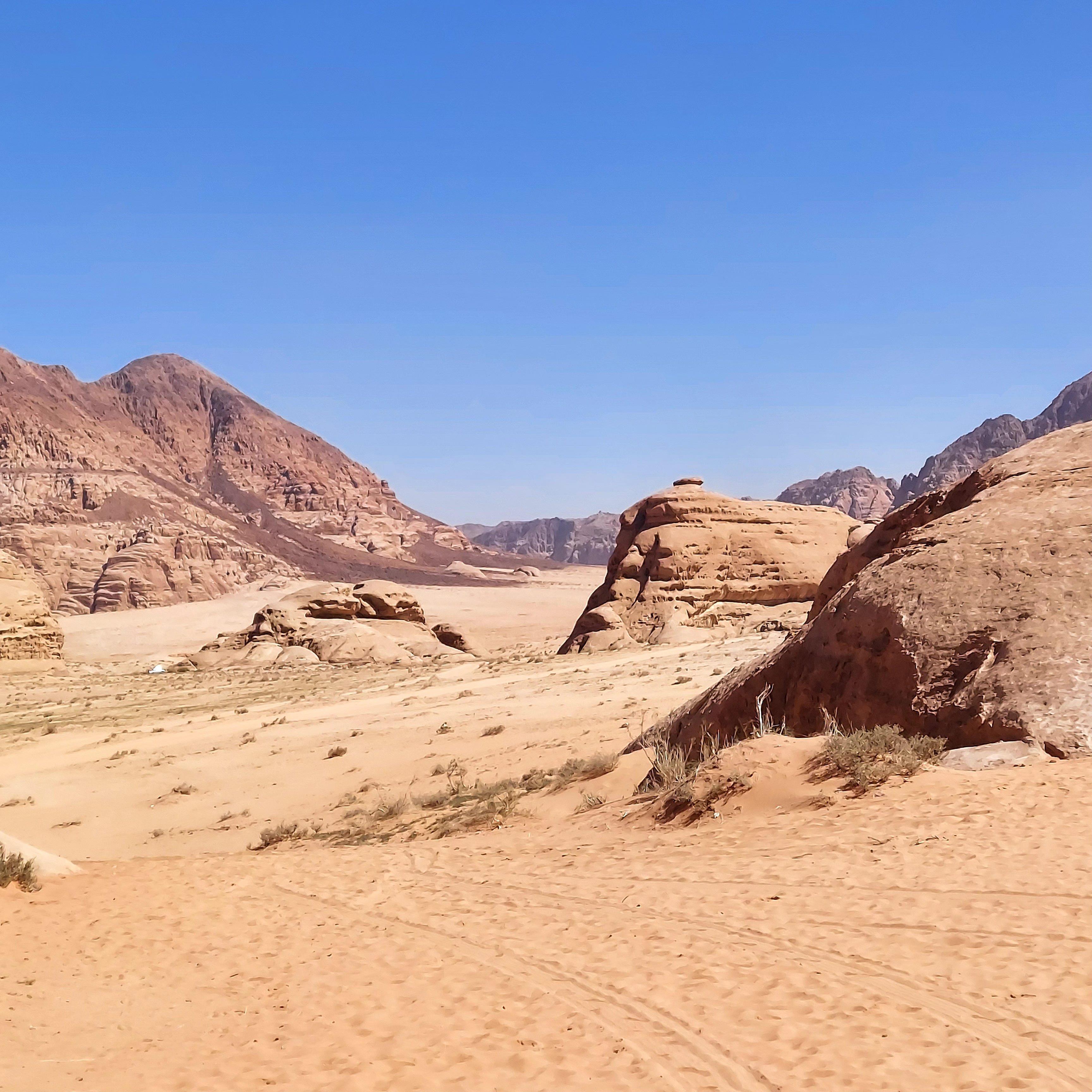 Landscape of Wadi Rum in Jordan, a desert region closely associated with T. E. Lawrence and the Arab Revolt during World War I. Landscape of Wadi Rum in Jordan, a desert region closely associated with T. E. Lawrence and the Arab Revolt during World War I.