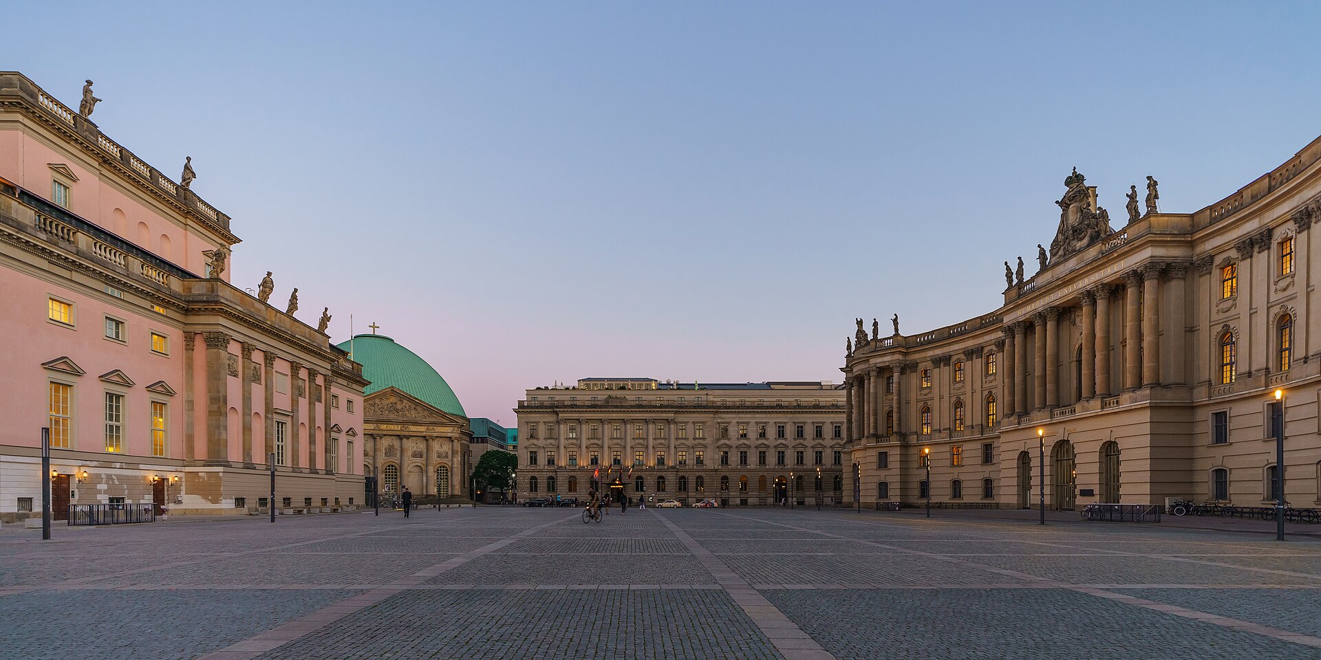 Evening view of Bebelplatz, the historic Berlin square associated with the 1933 Nazi book burnings that destroyed works connected to Magnus Hirschfeld and the Institute for Sexual Science. Evening view of Bebelplatz, the historic Berlin square associated with the 1933 Nazi book burnings that destroyed works connected to Magnus Hirschfeld and the Institute for Sexual Science.
