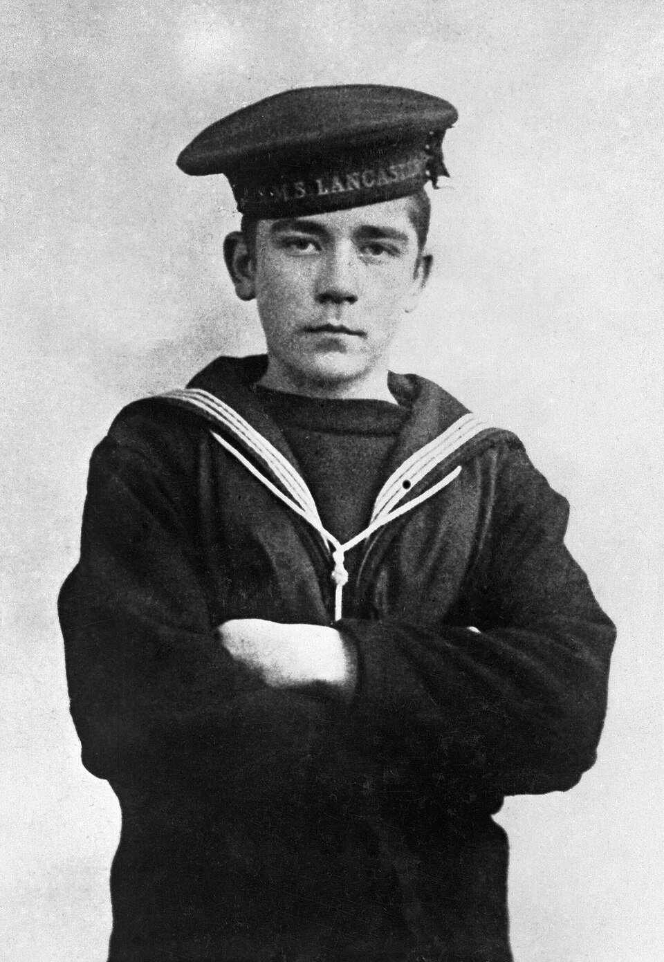 Portrait of sixteen-year-old Jack Cornwell in Royal Navy uniform before the Battle of Jutland during World War I, later awarded the Victoria Cross for his bravery. Portrait of sixteen-year-old Jack Cornwell in Royal Navy uniform before the Battle of Jutland during World War I, later awarded the Victoria Cross for his bravery.