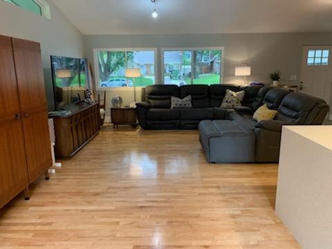 Open-plan living area from a Clover Remodeling project