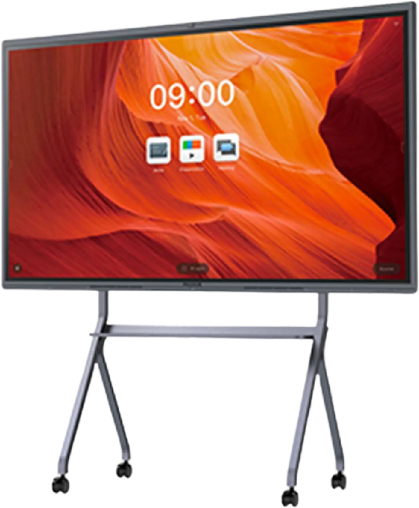 Interactive flat panel on a mobile stand
