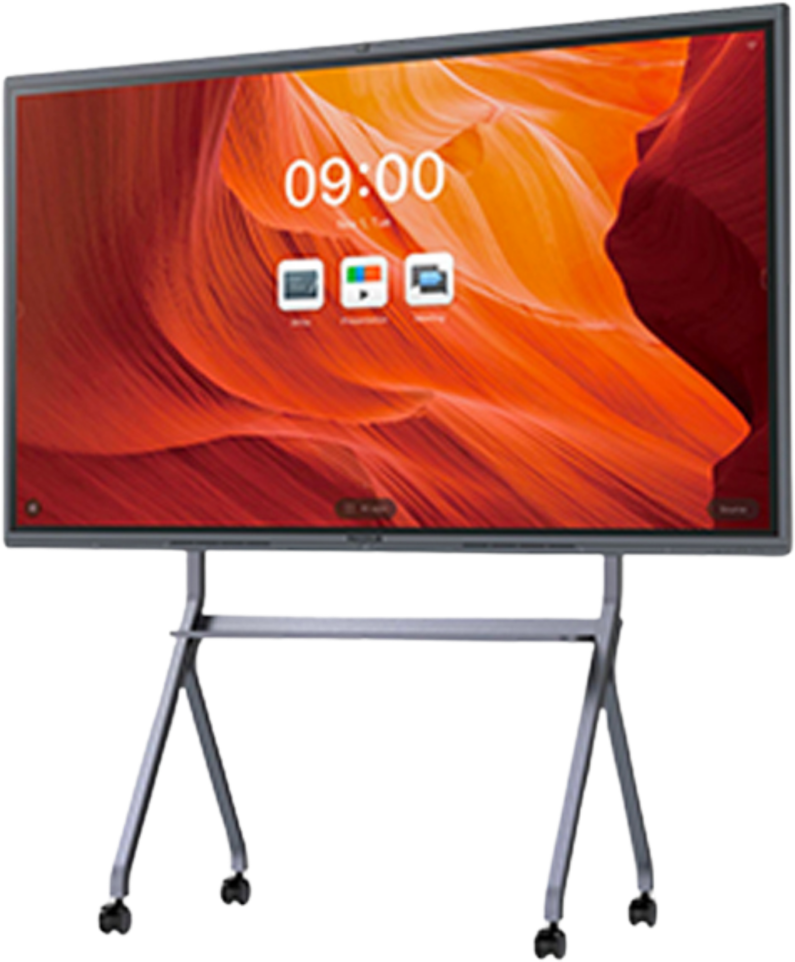 Interactive flat panel on a mobile stand