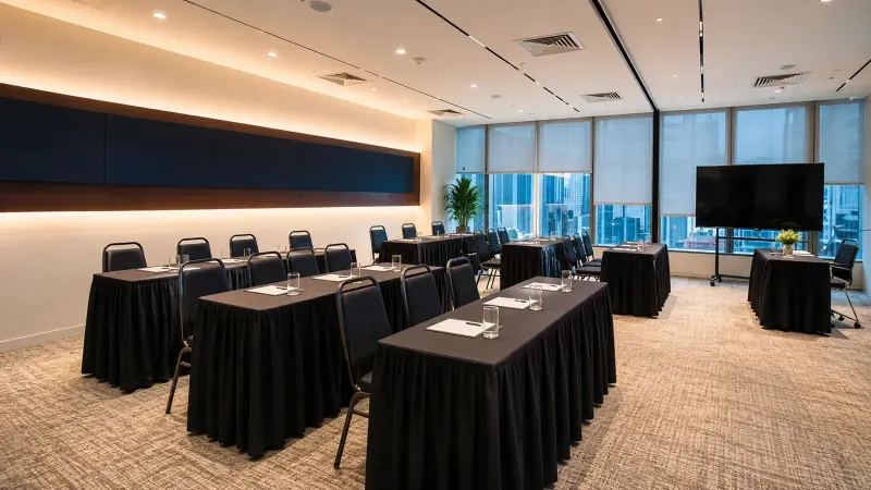 Synergy Suite, classroom setup for up to 36 guests