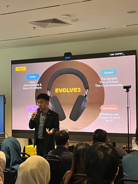 A product launch on the LED wall in the Synergy Suite