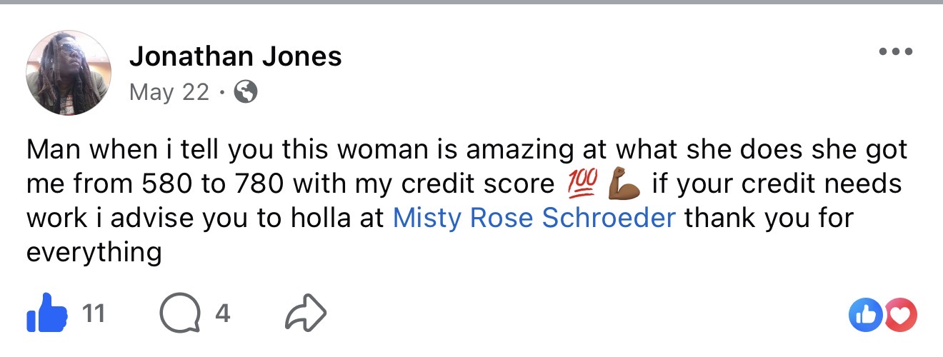 Client testimonial for Misty Rose Schroeder