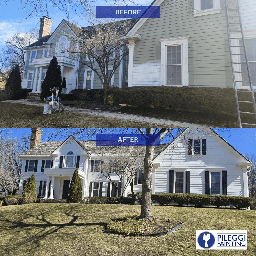 Before and after exterior painting