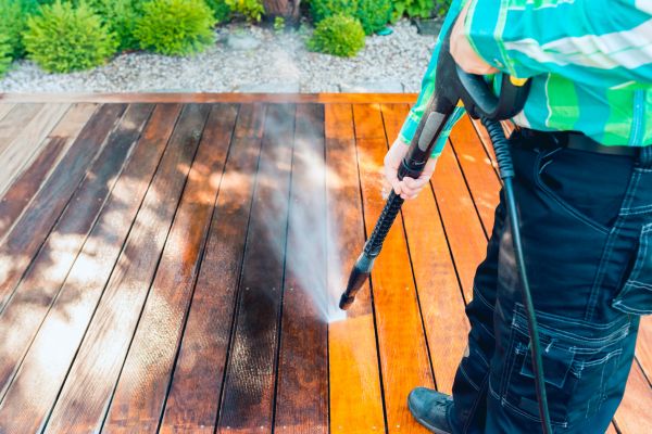 man power washing a deck man power washing a deck