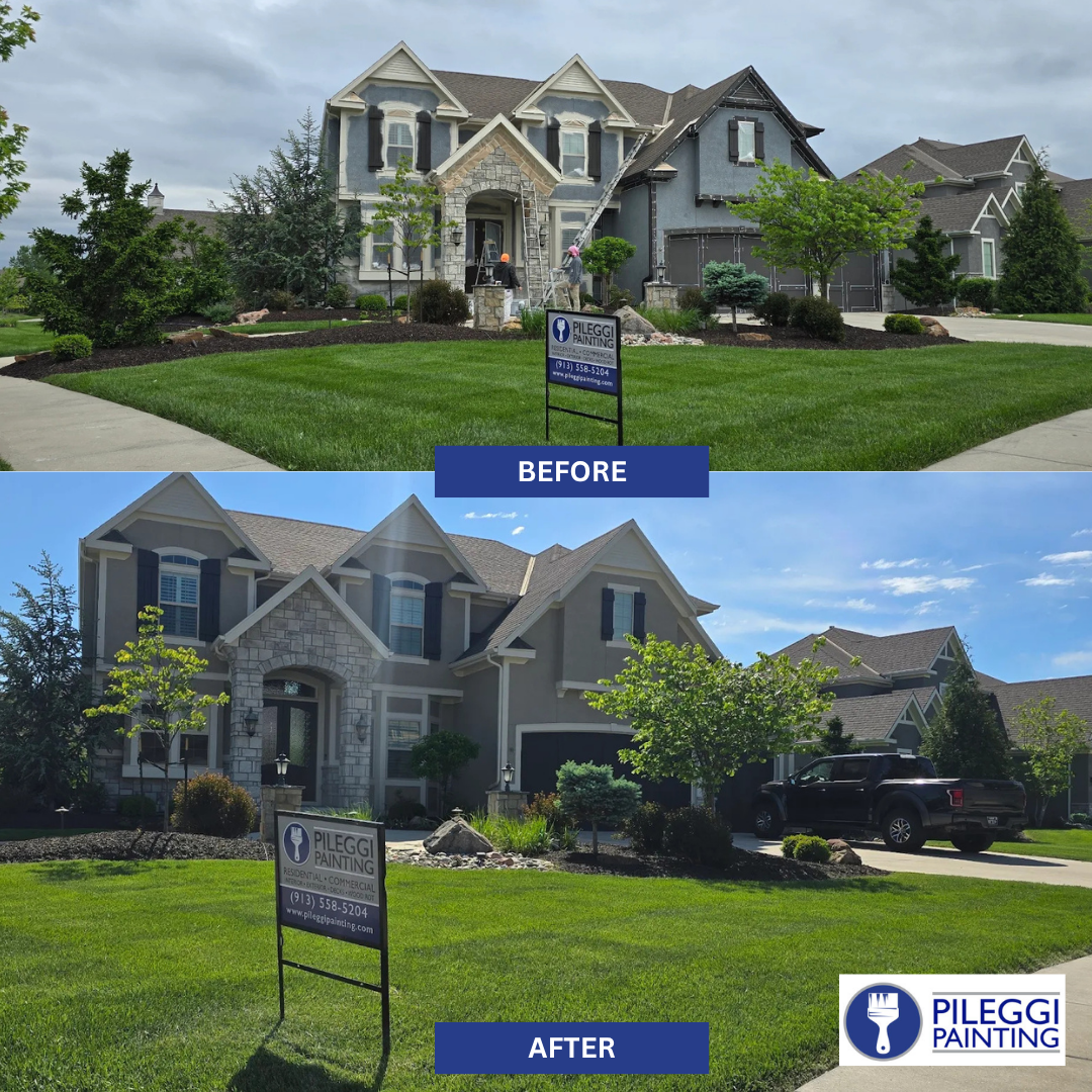 before and after exterior painting in Johnson County
