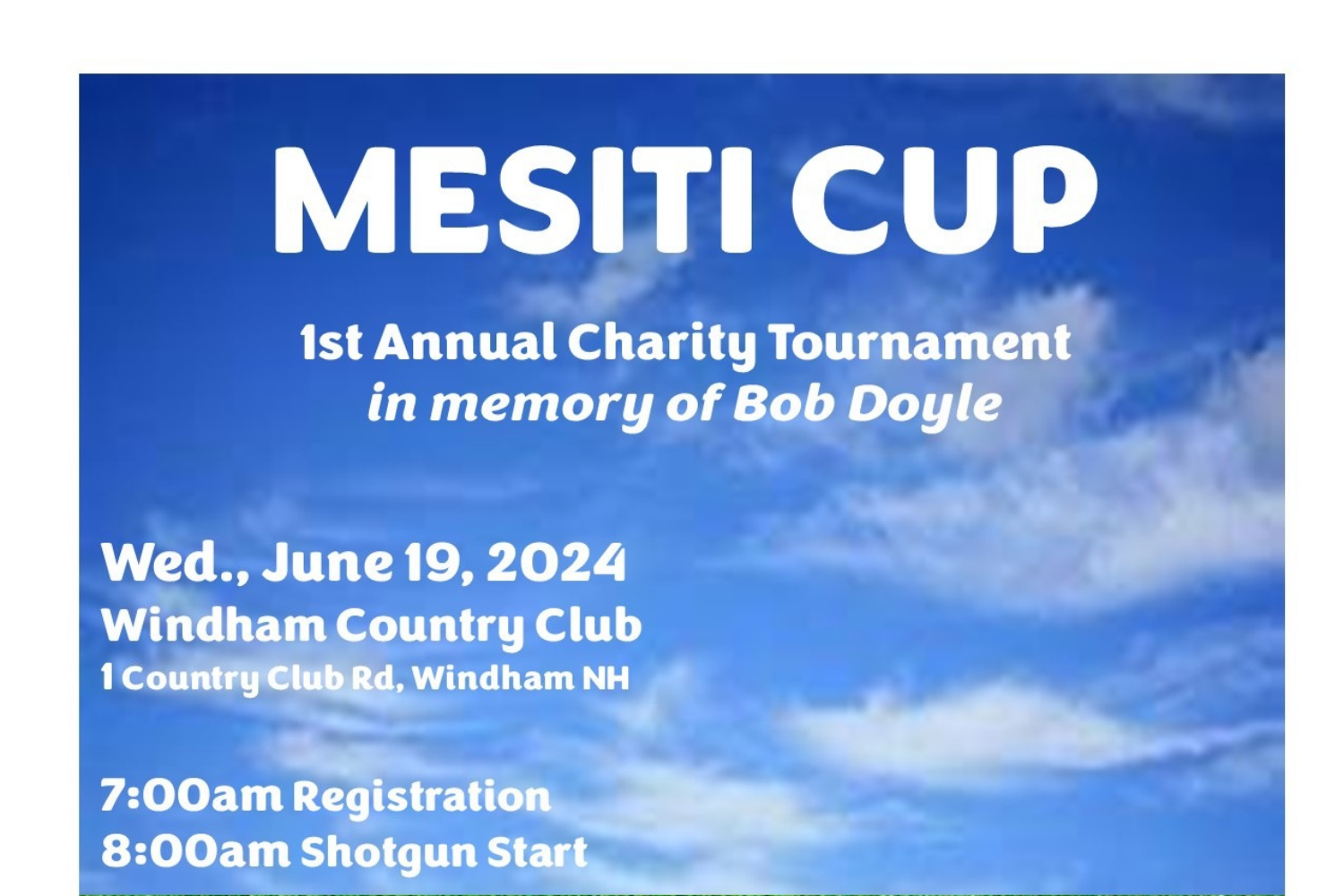 Mesiti Cup event graphic honoring a Marine and supporting veterans.