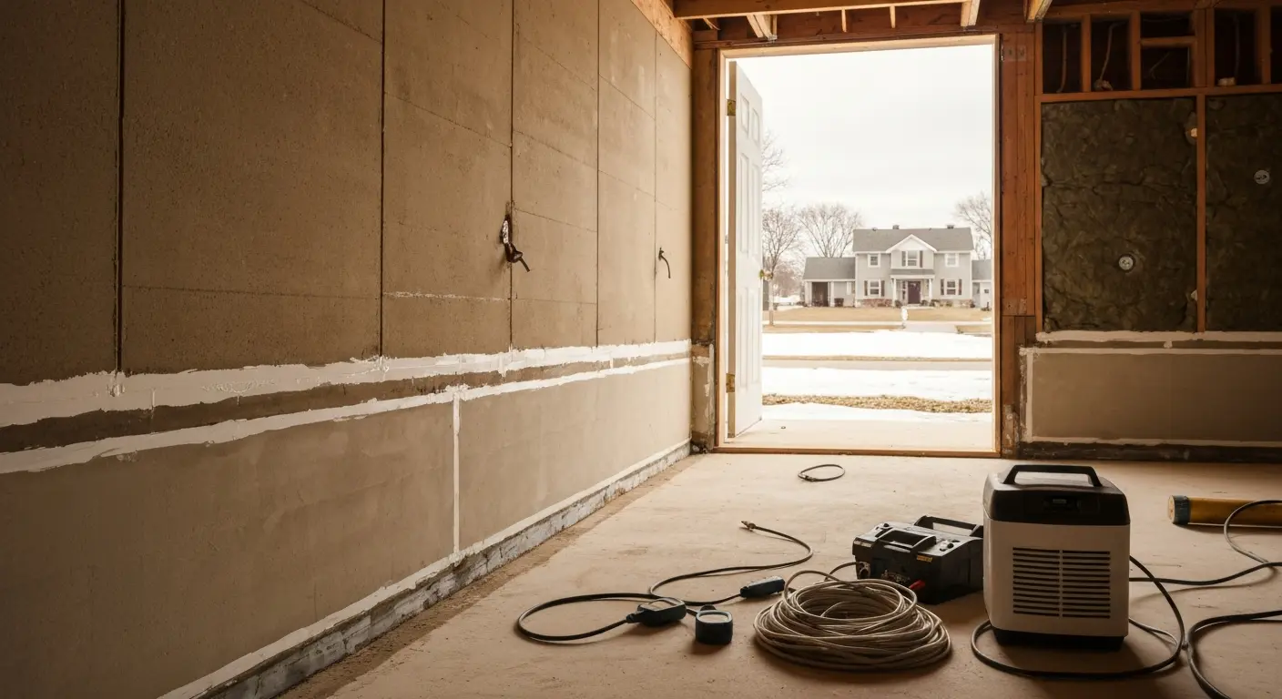 Water damage restoration work