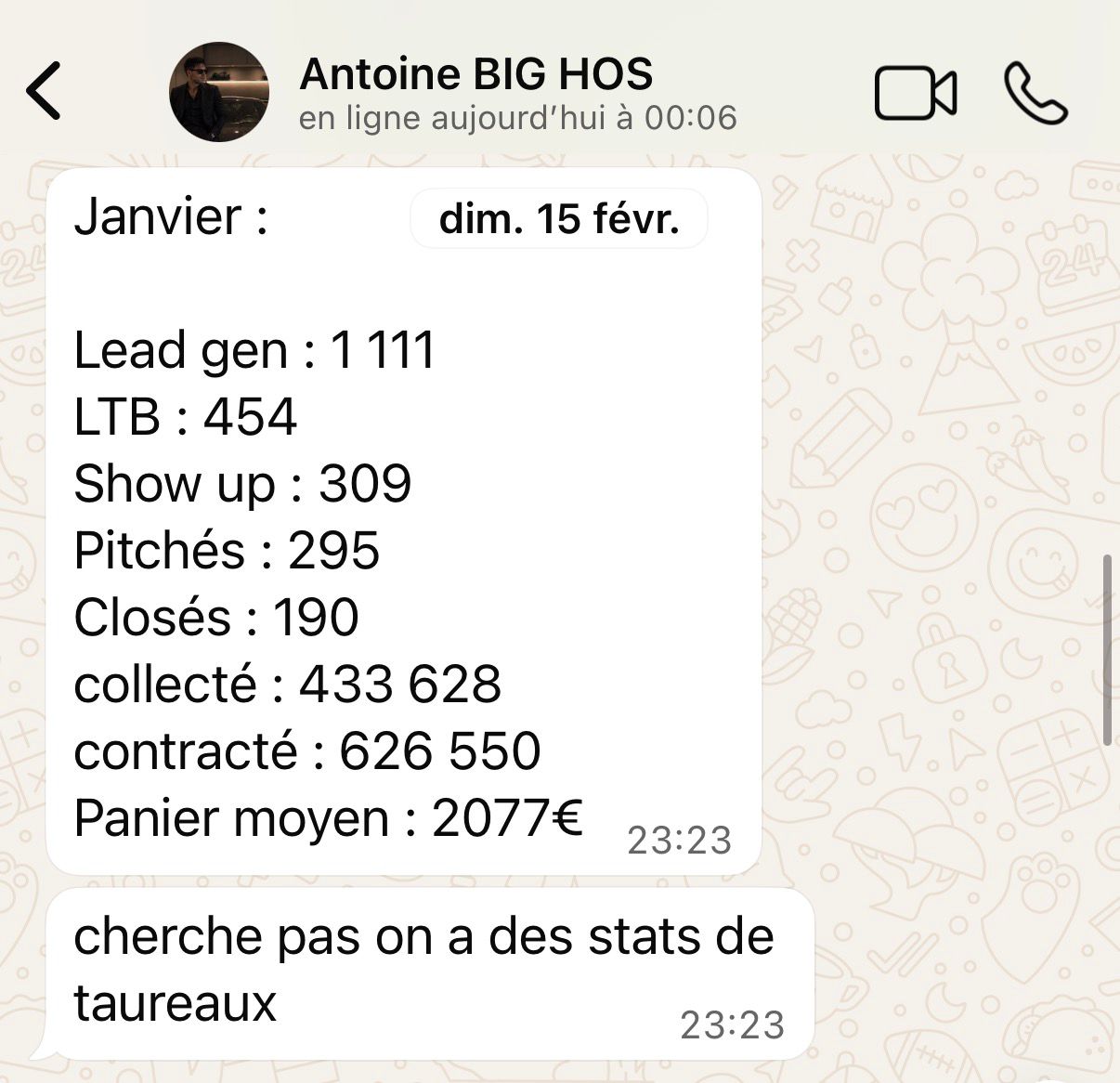 Résultat d’un élève Exodus HOS (5)