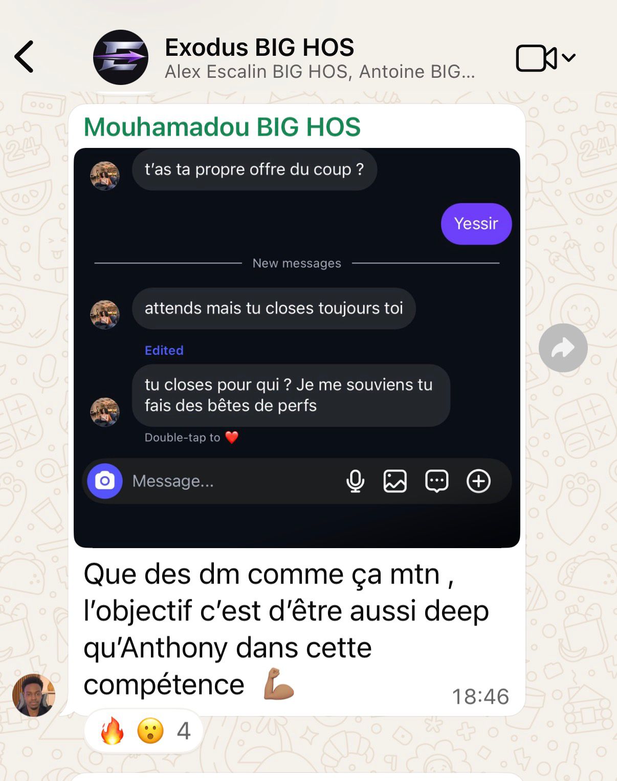 Résultat d’un élève Exodus HOS (12)