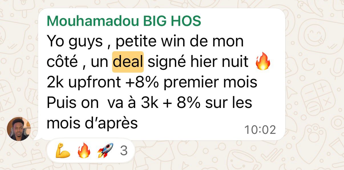 Résultat d’un élève Exodus HOS (2)