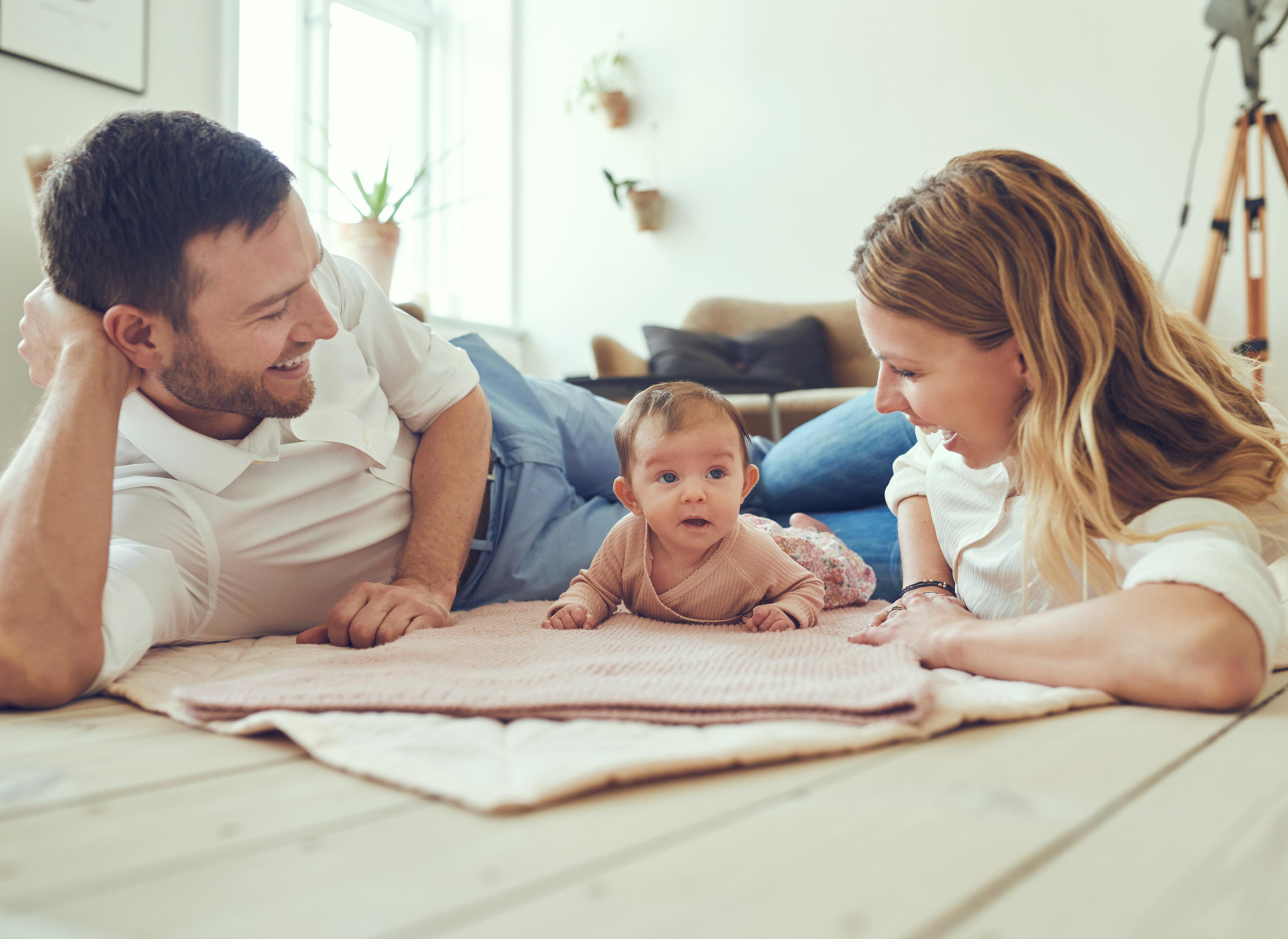 Parents connecting with their baby